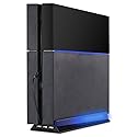 KlsyChry Stand with HUB & Blue Light for PS4, Blue Led Light Vertical Stand Base with 3 USB HUB Port for Sony PlayStation 4 PS4 Console (Black)