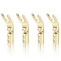 KUYIOHIFI Gold Plated Pure Copper Speaker Spade Connectors - Dual Screw Locking Fork Y/U Plugs for Wire DIY