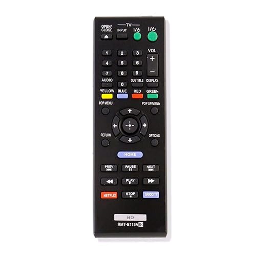 New - Remote Control RMT-B115A Replace for Sony Bluray DVD Player BDP-S480 BDP-S580
