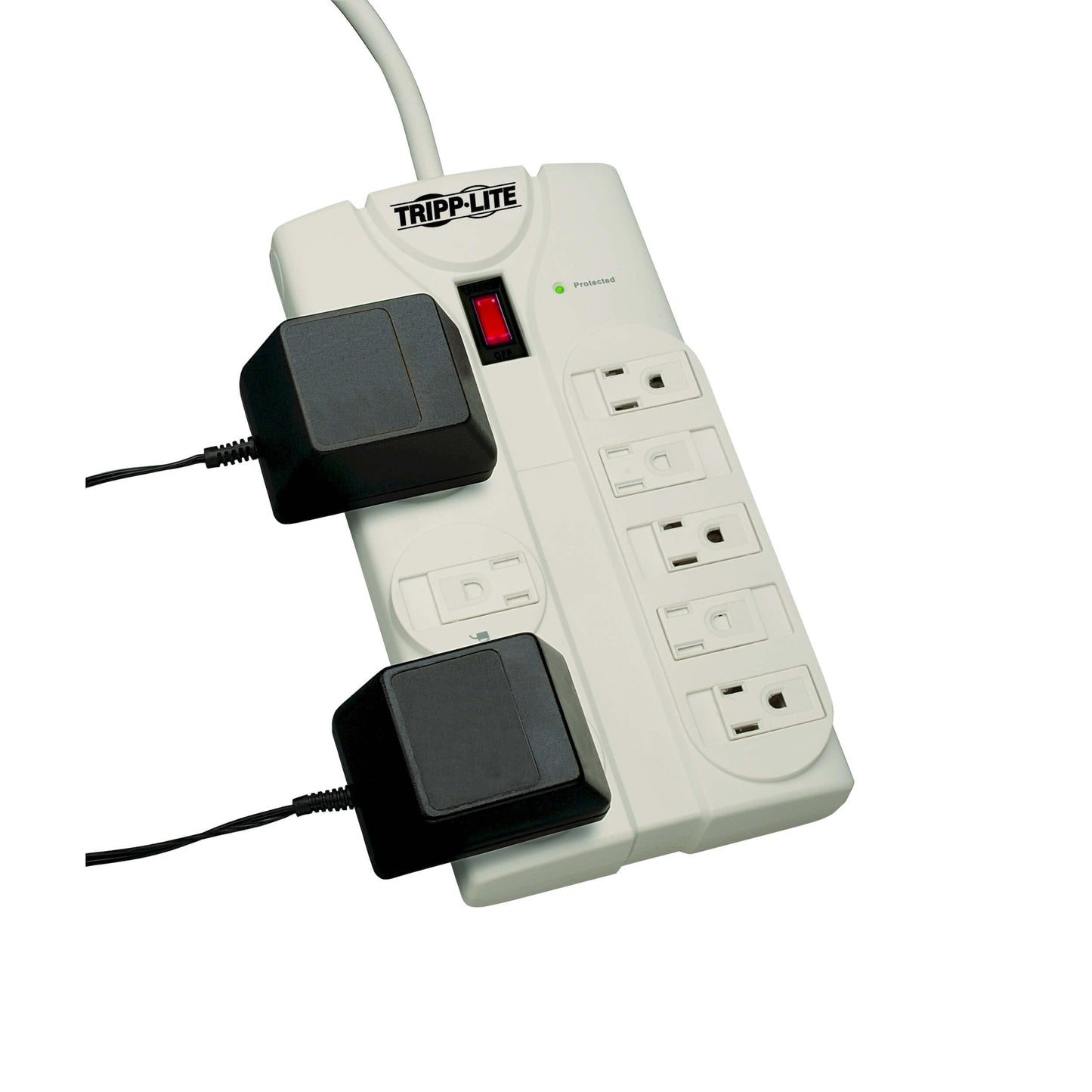 Tripp Lite 8 Outlet Surge Protector Power Strip, Extra Long Cord 25ft, Right-Angle Plug, Lifetime Limited Warranty & Dollar 75K Insurance (TLP825)