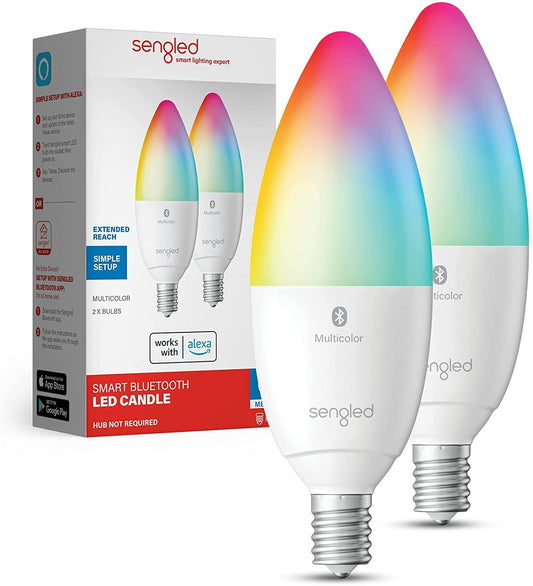 Sengled Alexa Light Bulb, Candelabra Light Bulbs Color Changing, Candelabra LED Light Bulbs 450 LM 45W Equivalent RGBW, E12 LED Bulb, Smart Bulbs That