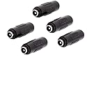 Lagogia 5.5mm x 2.1mm DC Power Connector Adapter, 5.5mm x 2.1mm DC Female to Female Power Jack Connector Adapter for CCTV Camera - (5 Pcs)