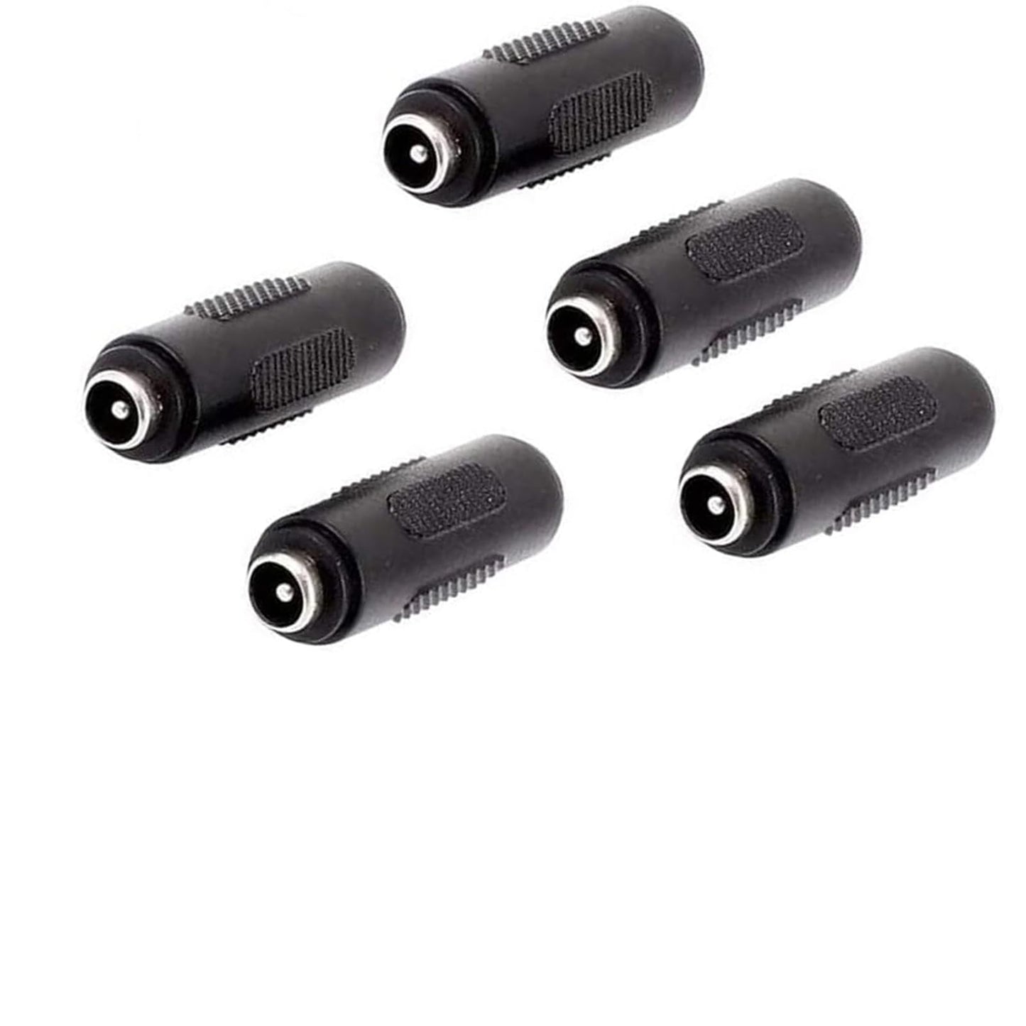 Lagogia 5.5mm x 2.1mm DC Power Connector Adapter, 5.5mm x 2.1mm DC Female to Female Power Jack Connector Adapter for CCTV Camera - (5 Pcs)