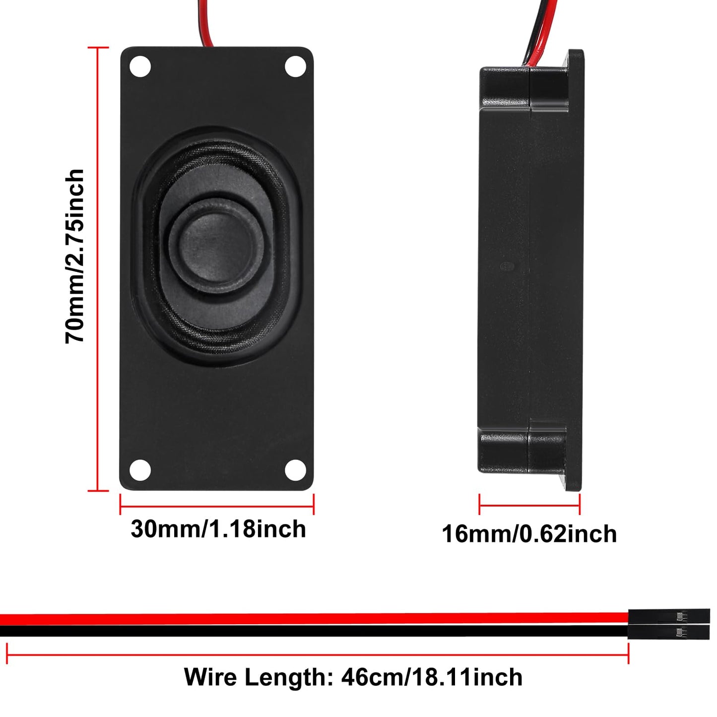 AITIAO 6pcs Speaker 3 Watt 8 Ohm Single Cavity 8ohm 3w Mini Speaker with Separating Interface Full-Range Cavity Mobile Portable Advertising Machine