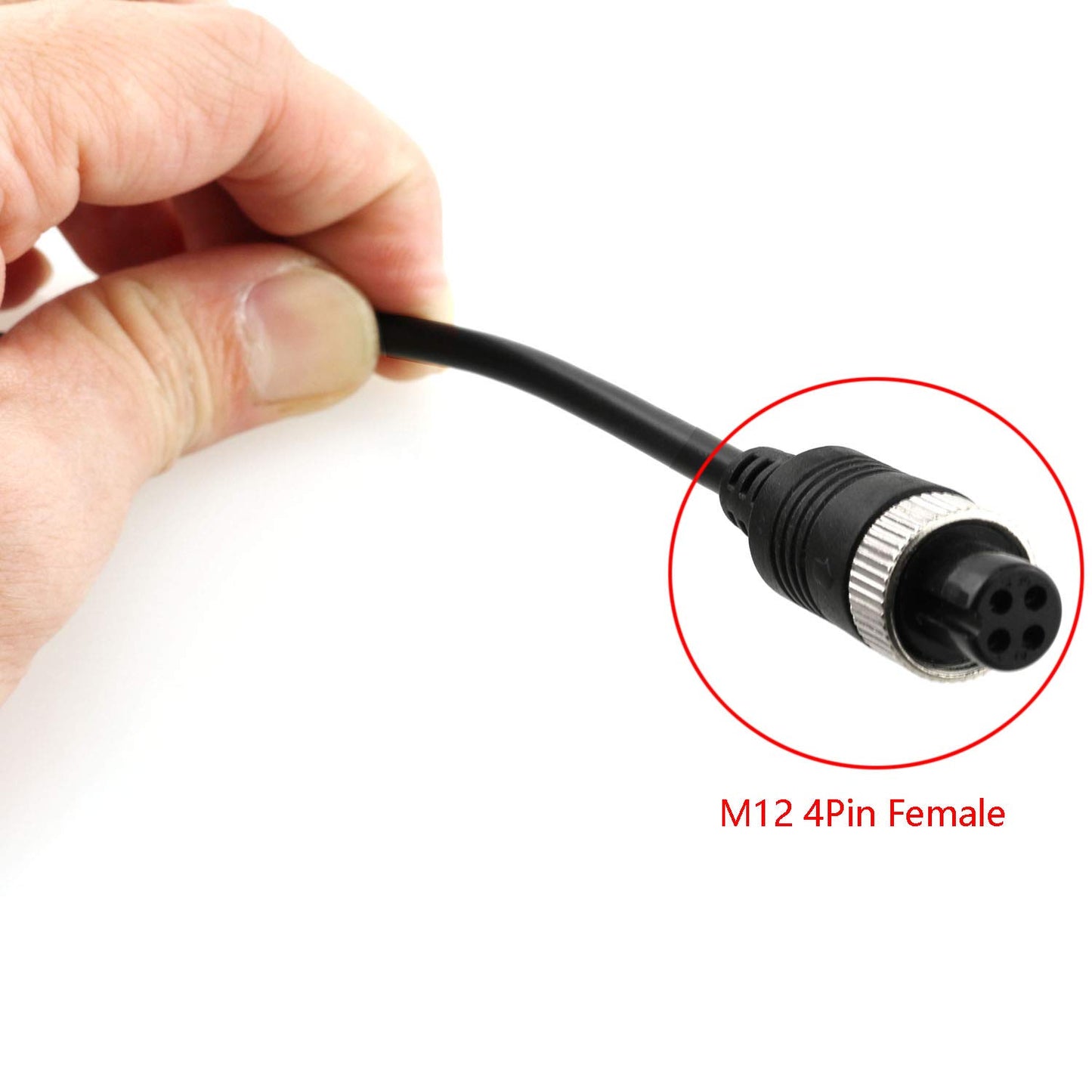 DGZZI 4 Pin Female to RCA Female Adapter 35cm/13.78" M12 4 Pin Female Aviation Head to RCA Female and DC Female Connector Cable for Car Camera
