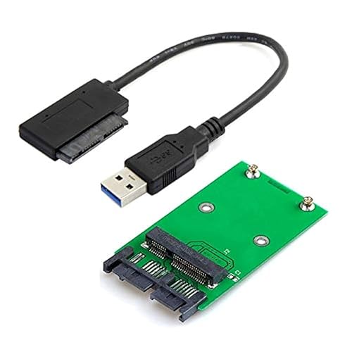 Cablecc USB 3.0 to mSATA 50Pin SSD & 1.8" Micro SATA 7+9 16pin Adapter Add on Cards PCBA USB 3.0 to mSATA 50Pin SSD & 1.8" Micro SATA 7+9 16pin