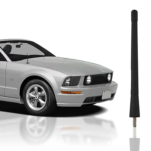 7 Black External Antenna Mast Compatible for Ford Mustang 1979-2009 - Automotive Antenna Replacement for Cars, Trucks & SUV - FM AM Radio Compatible