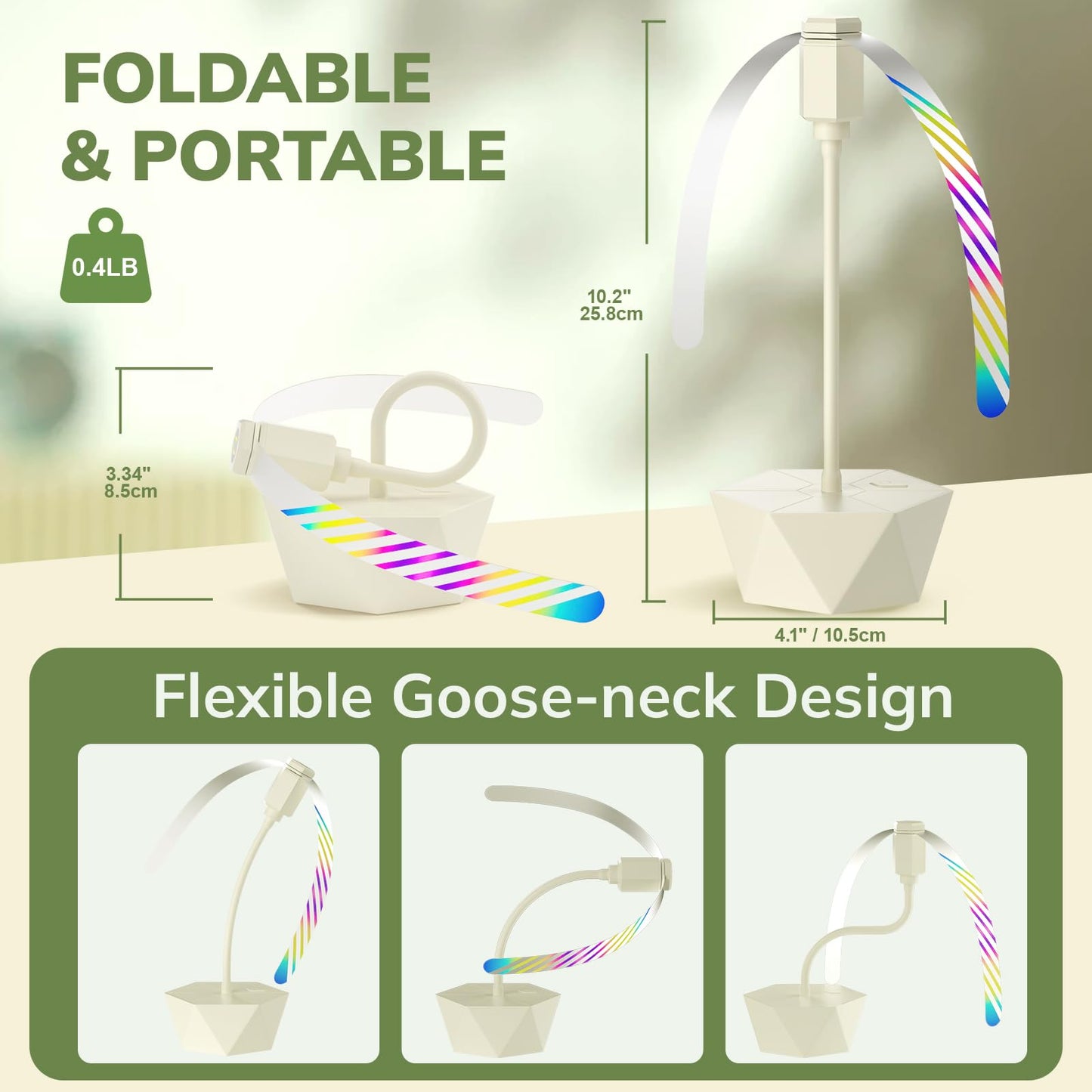Grete Gotye Portable Battery Powered Fly Fans for Tables Up to 15 Hours Working Time, 4-Pack Indoor Outdoor Food Fan with Flexible Goose-Neck Blades