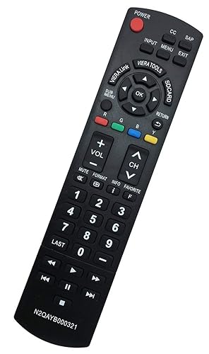 N2QAYB000321 Remote Compatible with Panasonic LCD Plasma TV TC-26LX14 TC-L26X1 TC-32LX14 TC-L32C12K TC-L32C12N TC-L32G1 TC-L37S1 TC-P42X1N TC-P46S1