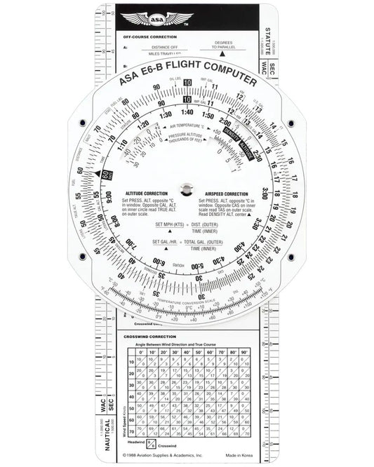 ASA Paper E6B Flight Computer - Lightweight, Affordable Aviation Slide Rule for FAA Test Prep and Classroom Training