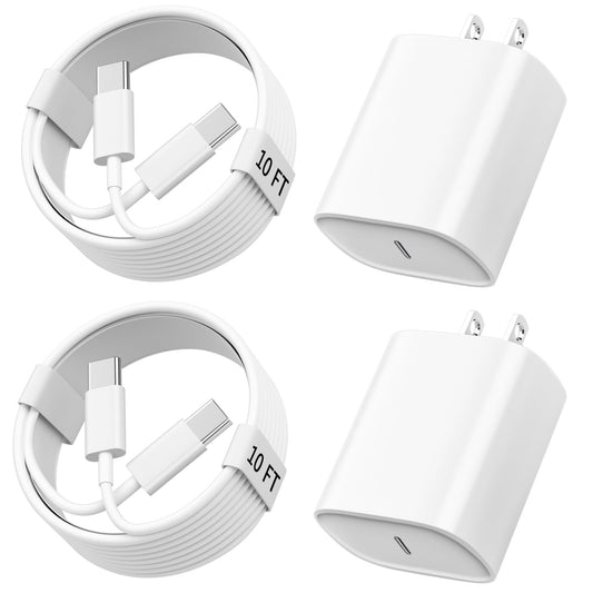 iPhone 17 16 15 Charger Fast Charging, 10 FT Long USB C Charger Cord with 20W Type C Fast Phone Charging Block for iPhone 17/17 Pro/17 Pro max/Air