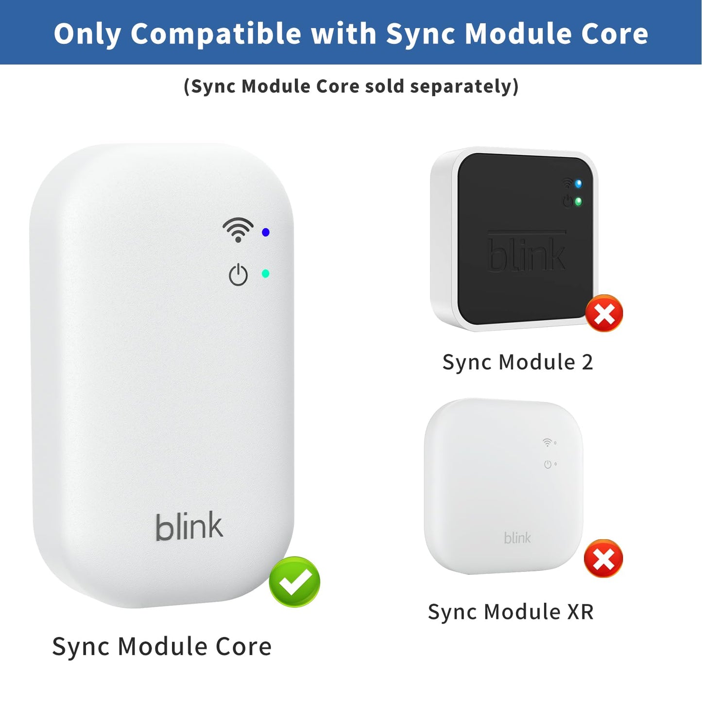 Blink Sync Module Core Mount, Outlet Wall Bracket Holder for Blink Indoor/Outdoor Security Camera, No Messy Wires - No Drilling - Easy Installation