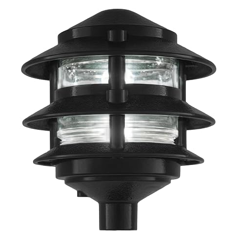 Greenfield Made in the USA Weatherproof Line-Voltage (120V) LED Outdoor Pathway Light - 3-Tier Permanent Outside Light for Walkway, Driveway