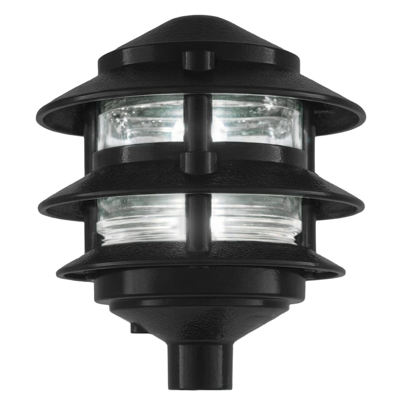 Greenfield Made in the USA Weatherproof Line-Voltage (120V) LED Outdoor Pathway Light - 3-Tier Permanent Outside Light for Walkway, Driveway