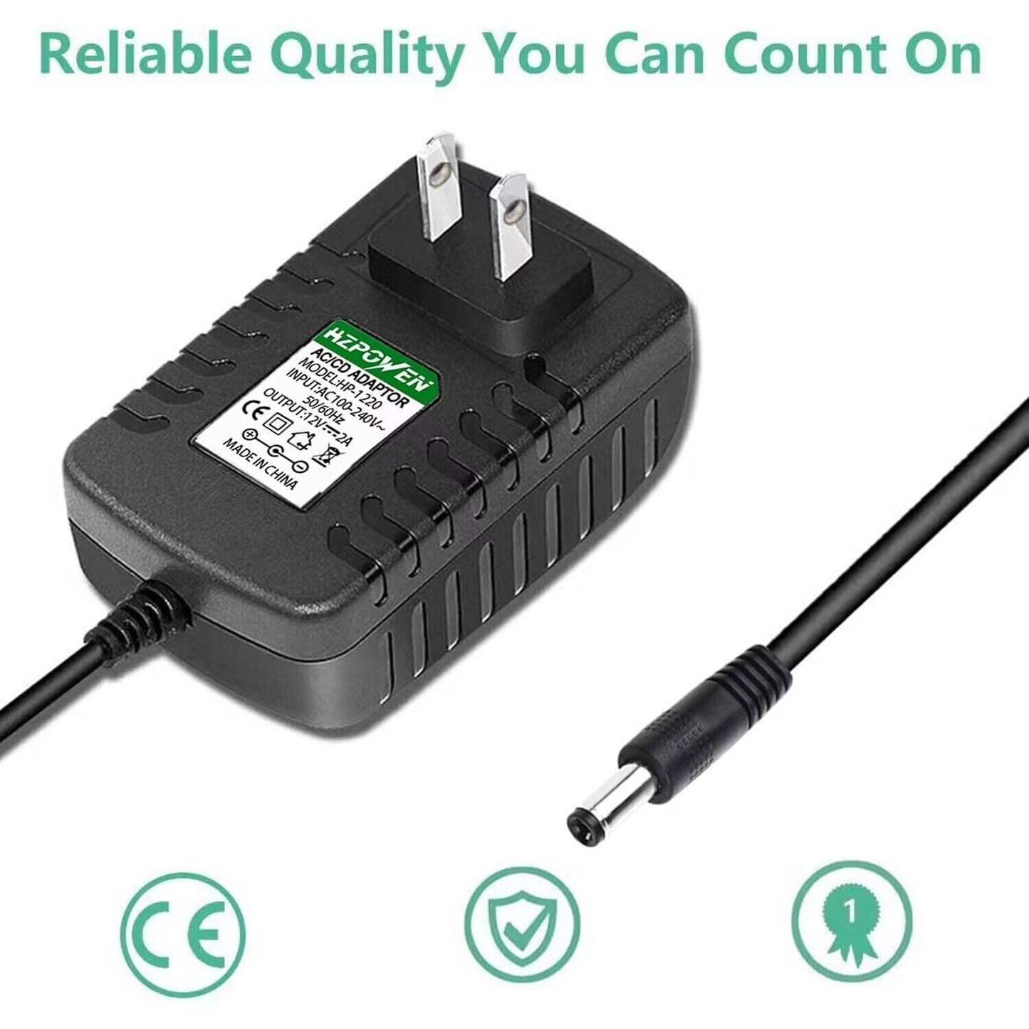 12V 2A Printer Charger AD-E001 Compatible with Brother P-Touch Edge Label Maker PT-D400 PT-D600 PT-E300 PT-E500