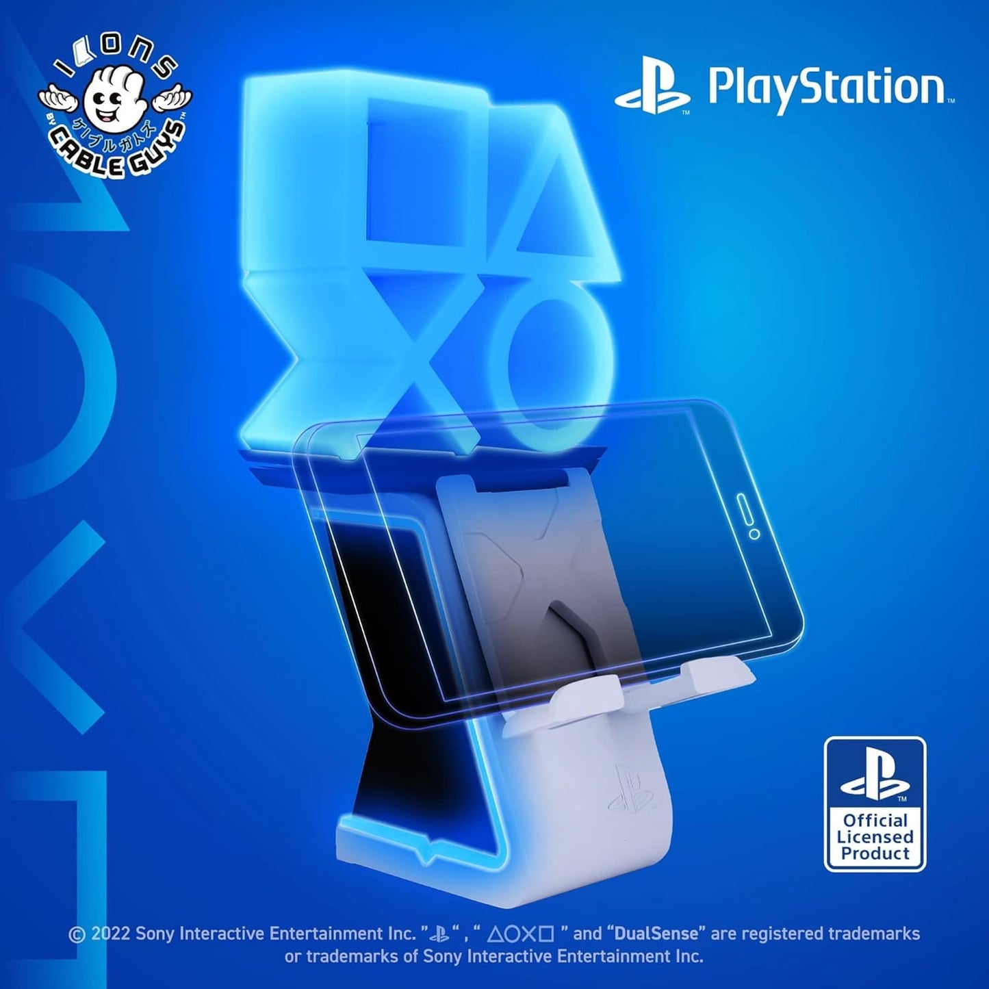 Exquisite Gaming Cable Guys PlayStation LED Ikon Light Up Controller Holder with 4 ft Charging Cable