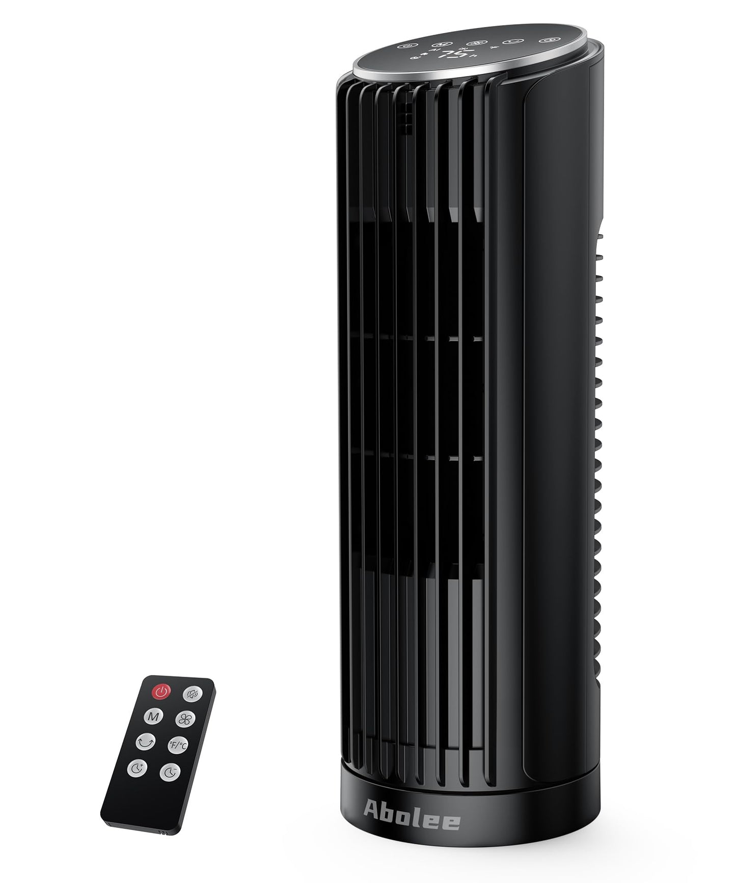 Abolee 13'' Bladeless Tower Fan for Bedroom, Black