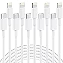 5 Pack 6FT USB C to Lightning Cable, [Apple MFi Certified] iPhone Charger Fast Charging Cord Durable Tangle-Free iPhone Charger Cord for iPhone…