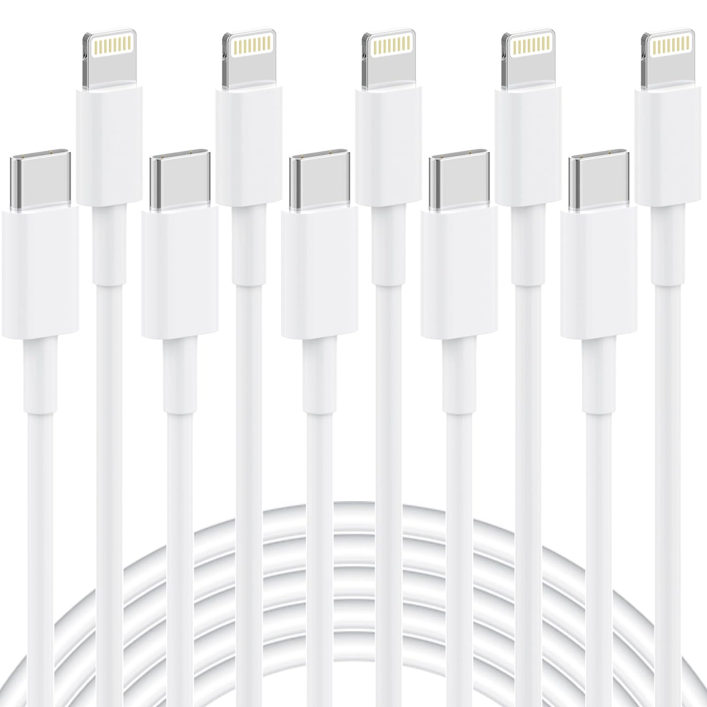 5 Pack 6FT USB C to Lightning Cable, [Apple MFi Certified] iPhone Charger Fast Charging Cord Durable Tangle-Free iPhone Charger Cord for iPhone…