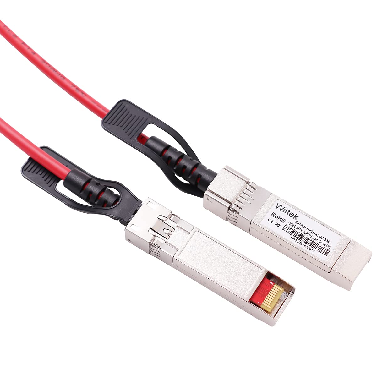[Red Colored] 0.5m 10G SFP+ DAC Twinax Cable, 10Gbase-CU SFP+ Copper Cable, Compatible for Cisco SFP-H10GB-CU0.5M, Ubiquiti, Mellanox, Mikrotik