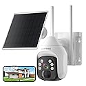 Solar Security Cameras Wireless Outdoor, 2K Pan/Tilt 360° WiFi Cameras for Home Security, Battery Powered Camera with Spotlights, Color Night