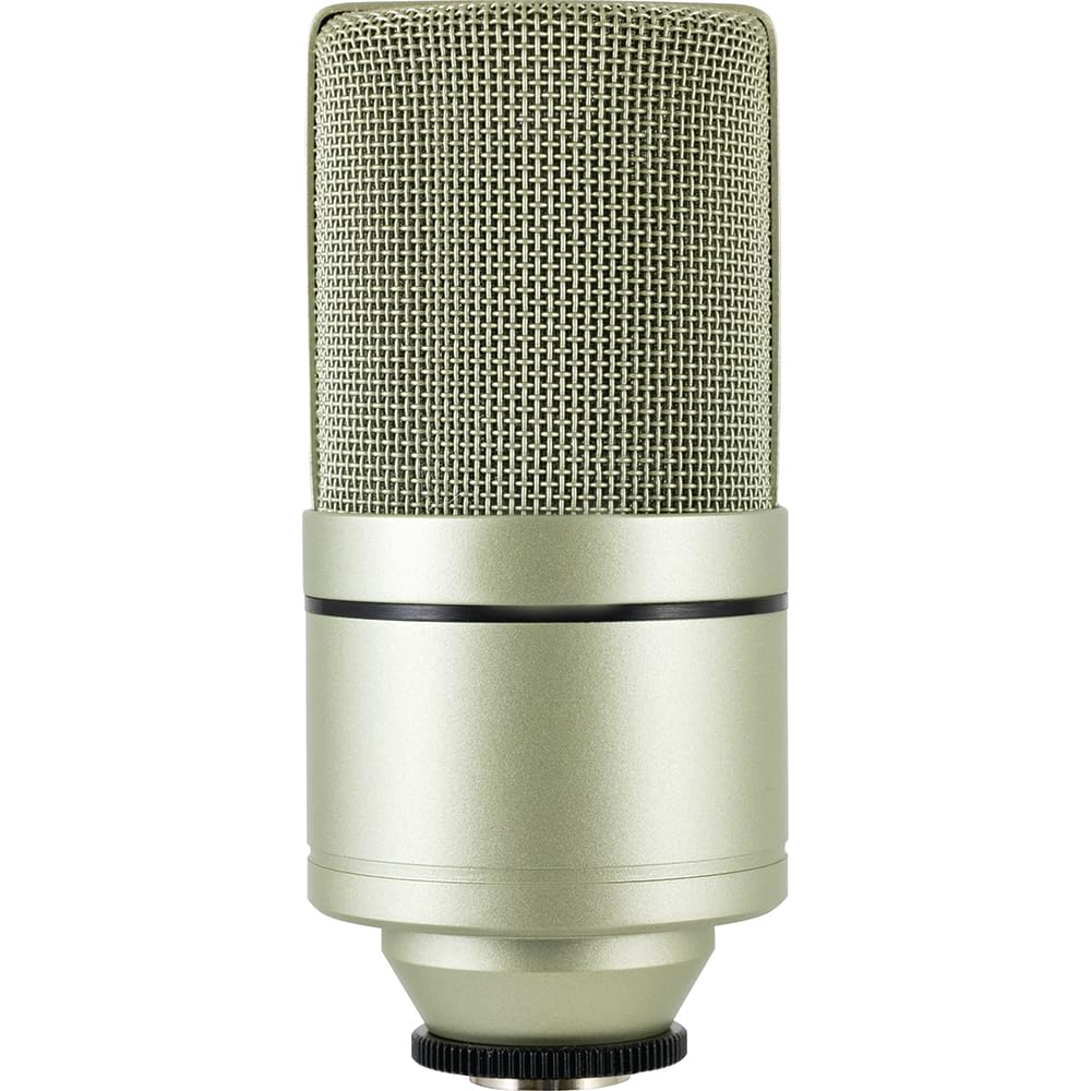 MXL 990 Condenser Microphone for Podcasting, Singing, Home Studio Recording, Gaming & Streaming | Detailed Sound | XLR | Large Diaphragm (Champagne)