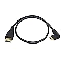 CERRXIAN 50cm 19.6inch High Speed Gold Plated Mini HDMI Right Angle Male to HDMI Male Cable (Black) R