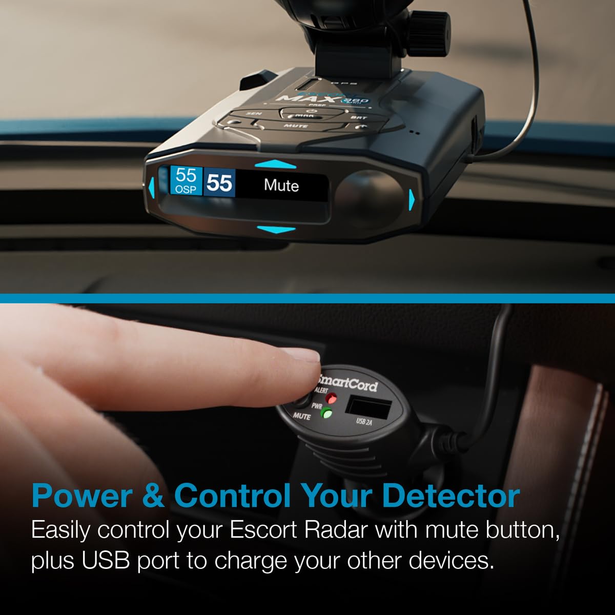Escort Cobra Official SmartCord USB, Half Straight Half Coiled Cord