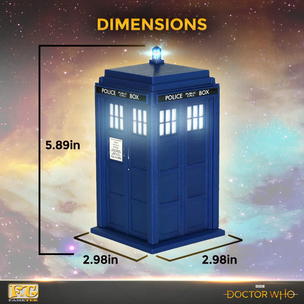 FAMETEK Doctor Who Tardis Bluetooth Speaker. Plays Music, Lights Up, Detailed Tardis Sounds Effects | Best Doctor Who Gifts. Doctor Who Collectibles