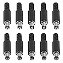 ACEIRMC 10pcs 5.5mm x 2.1mm DIY Male DC Power Plug Jack Solder Connector Adapter for Power Cable Repair
