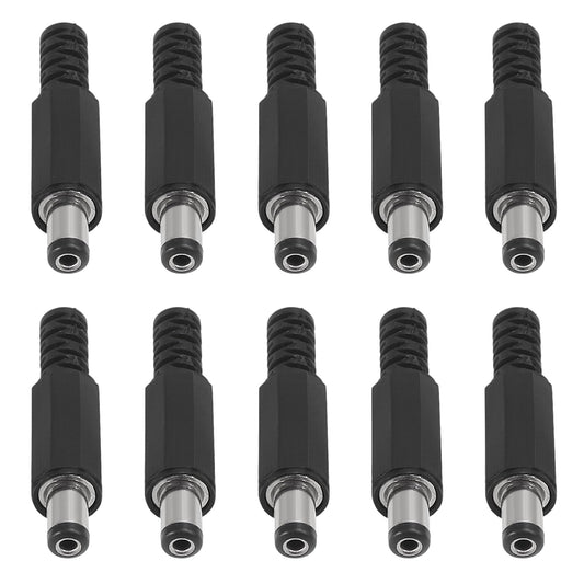 ACEIRMC 10pcs 5.5mm x 2.1mm DIY Male DC Power Plug Jack Solder Connector Adapter for Power Cable Repair