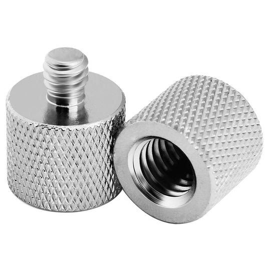 JOMLEY 3/8 to 1/4 Adapter, 3/8"-16 Female to 1/4"-20 Male Thread Adapter for Camera Monitor, Mic Stand,Tripod - 2 Pack