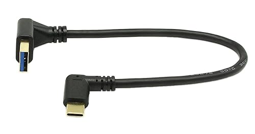 zdyCGTime USB-C to USB 3.0 Adapter, 10In Right Angle Type C Cable, 90 Degree USB 3.1 Type C (USB-C) Male to USB 3.0 Type A Male Connector Sync…