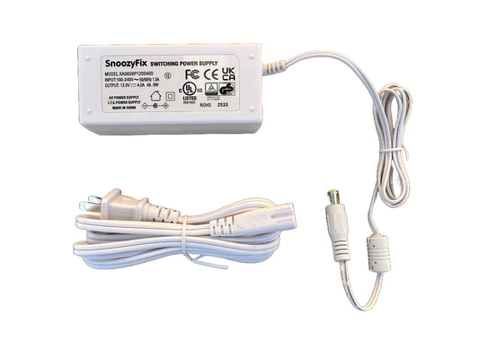 11ft Power Supply for Snoo Smart Sleeper Bassinet (All Models) - 12V 4A Charger Adapter, Compatible with Happiest Baby Snoo S1000, White Plug