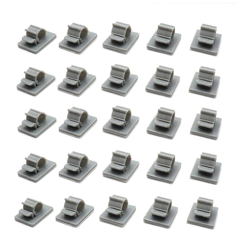 Xiaoyztan 50 Pcs Adjustable Cable Clips Self Adhesive Backed Nylon Wire Holder (Grey)