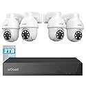 ieGeek 8MP PoE Security Camera System, 4pcs Wired Outdoor Cameras for Home Security with 355°Pan 90°Tilt, 8CH NVR with 2TB HDD, Automatic Human