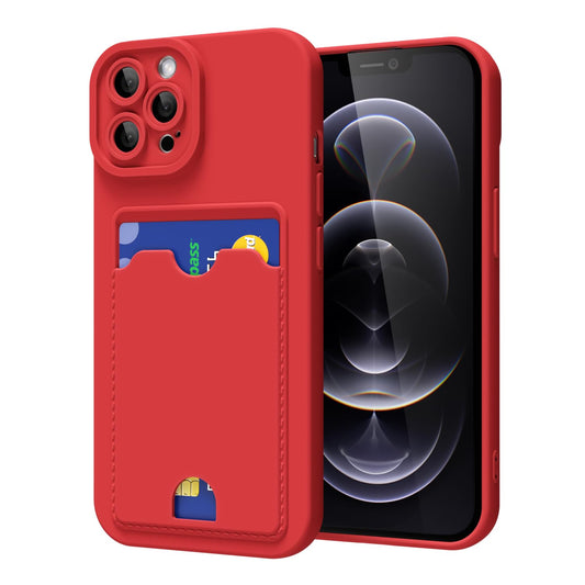 oakxco for iPhone 12 Pro Case with Card Holder, Cute Silicone Wallet Phone Case with Credit Card Slot, Soft Rubber Thin Slim Purse for Women Men
