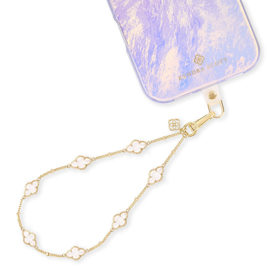 Kendra Scott Phone Charm Wrist Strap - Detachable Cell Phone Lanyard - Abbie Mother of Pearl