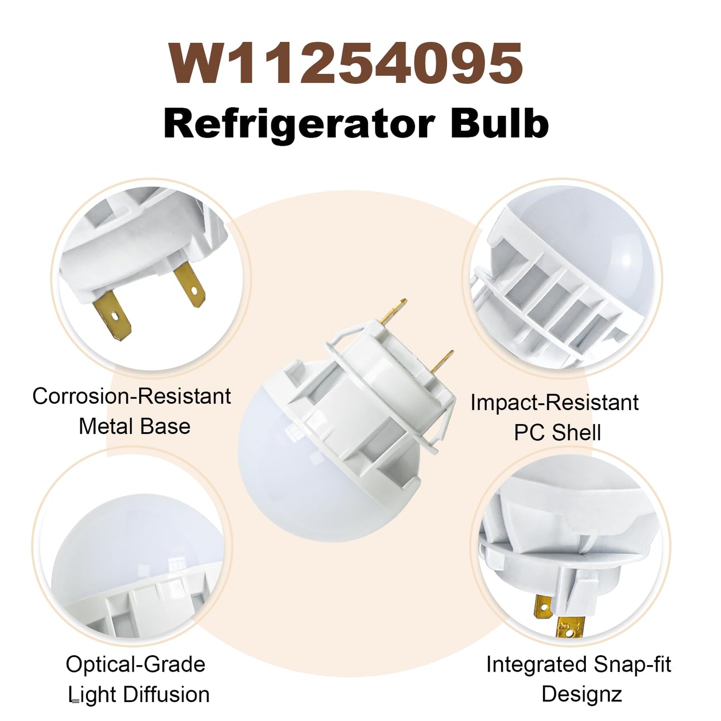 W11254095 LED Fridge Bulb for Whirlpool Maytag Freezer - 120V 4.2W