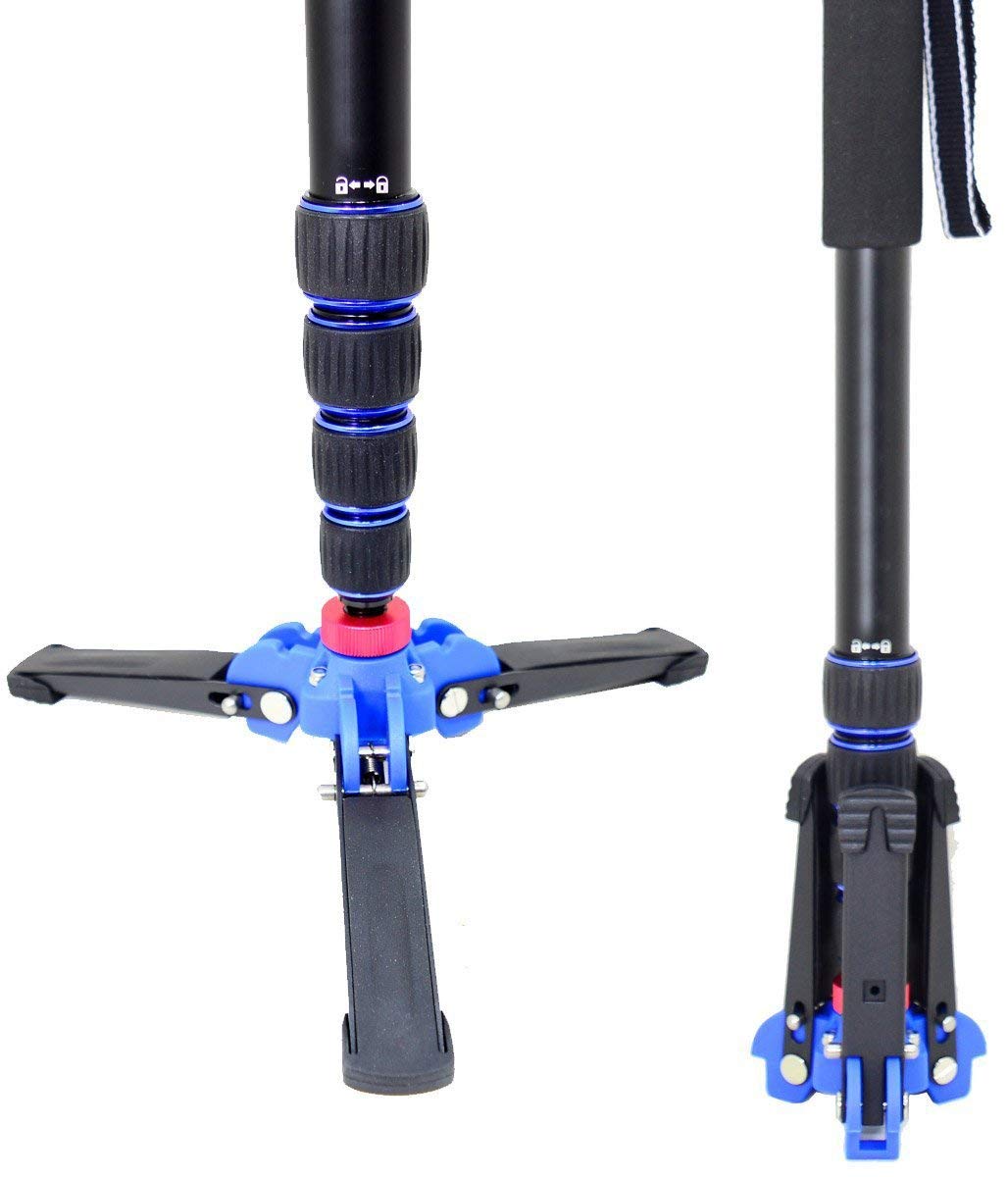 Nicama NC-T1 DSLR Camera Monopod Tripod with Removable Folding 3 Feet Base for Canon 5D3 6D Nikon D800 D600 D810 Sony A7S Sigma DV Gopro