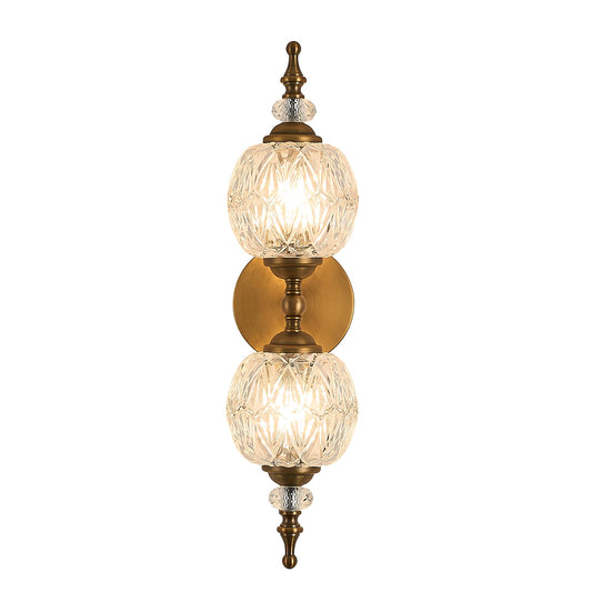 TLOLGT Vintage 2 Light Bathroom Wall Sconces, Bathroom Lighting Fixtures Wall Light Antique Wall Lamp Brass Vanity Light Over Mirror for Bedroom