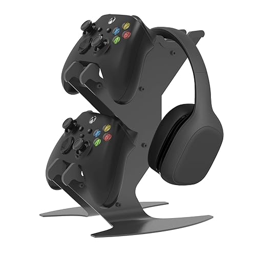 NBCP Controller Holder, Game Controller Rack Headset Stand for Xbox Series X S/Xbox one / PS5 / PS4 / NS/PC/Headset, Aluminum Metal Mount Universal