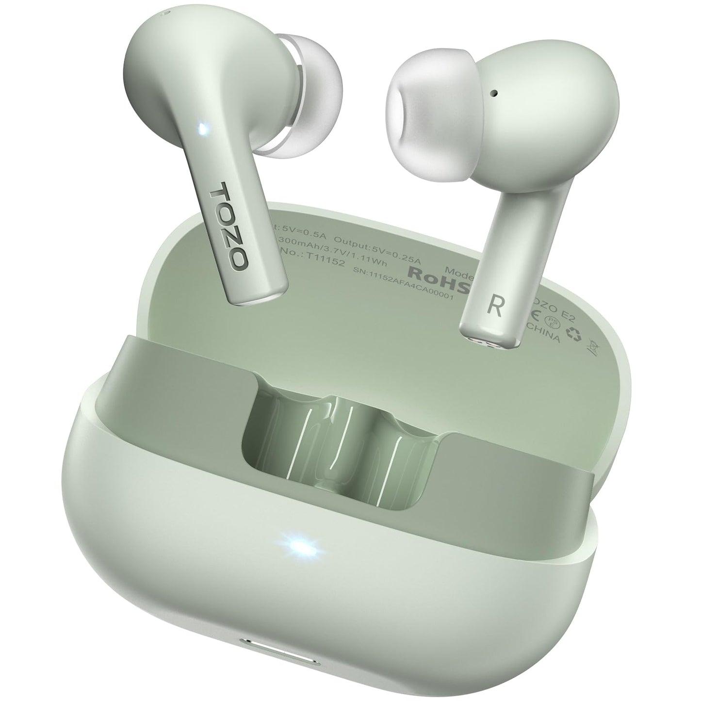 TOZO E2 Wireless Earbuds with 2 Mics AI Call Noise Cancellation, 10mm Drivers with Powerful Bass, App Customize 32 EQs, 30H Playtime, Bluetooth 5.3