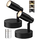 PESUTEN Zoomable Spot Lights Indoor, Rechargeable Picture Light with Remote, Dimmable CCT Spotlight for Wall Art, 6000mAh Uplights with Timer