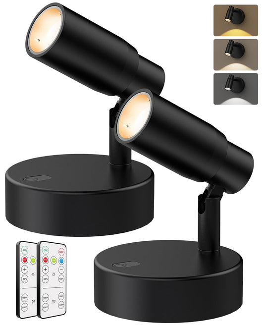 PESUTEN Zoomable Spot Lights Indoor, Rechargeable Picture Light with Remote, Dimmable CCT Spotlight for Wall Art, 6000mAh Uplights with Timer