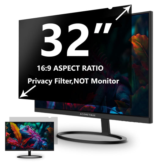 ACONETMAX 32 Inches Privacy Screen Filter for Computer 16:9 Widescreen Monitor | Privacy Shield | Anti Glare | Blue Light Filter | Eye Protection |
