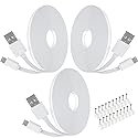 3Pack 20FT USB Power Extension Cord Compatible with Wyze Cam, WyzeCam Pan,Yi Cam,YI Dome Home,Oculus Go,Kasa,Nest Cam,Netvue,Blink,Furbo Dog,Cloud