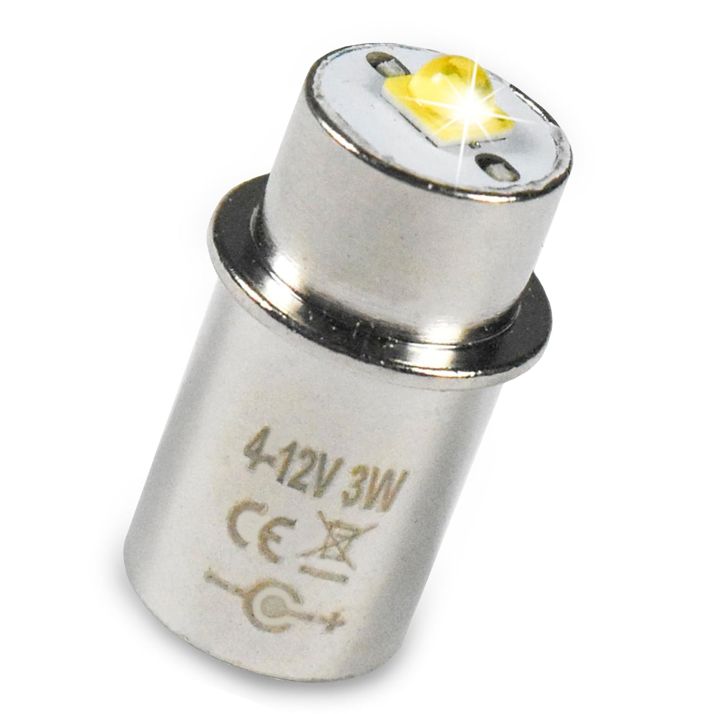 HQRP 3W MagLight LED Bulb Upgrade, DC 4-12V Flashlight Replacement for Mag lite White Star Krypton Bulb, 260LM, Cool White 6000K