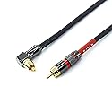 WJSTN-055 90 Degree Right Angle RCA Subwoofer Cable Audio Cable RCA Male to Male Audio Video Cord for Subwoofer, HDTV, Amplifiers,Home Theater,Hi-Fi