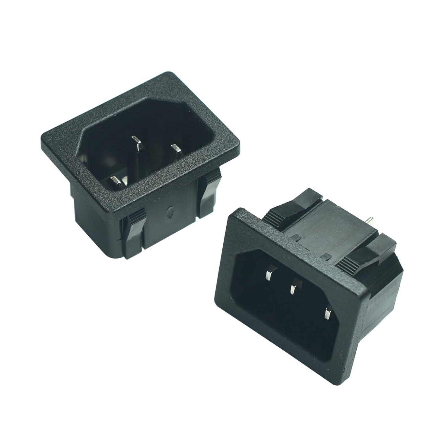 FILSHU IEC320 C14 Panel Mount Plug Adapter,15A 250VAC Power Connector Socket,3 Pins Inlet Power Plug Socket(Pack of 2)